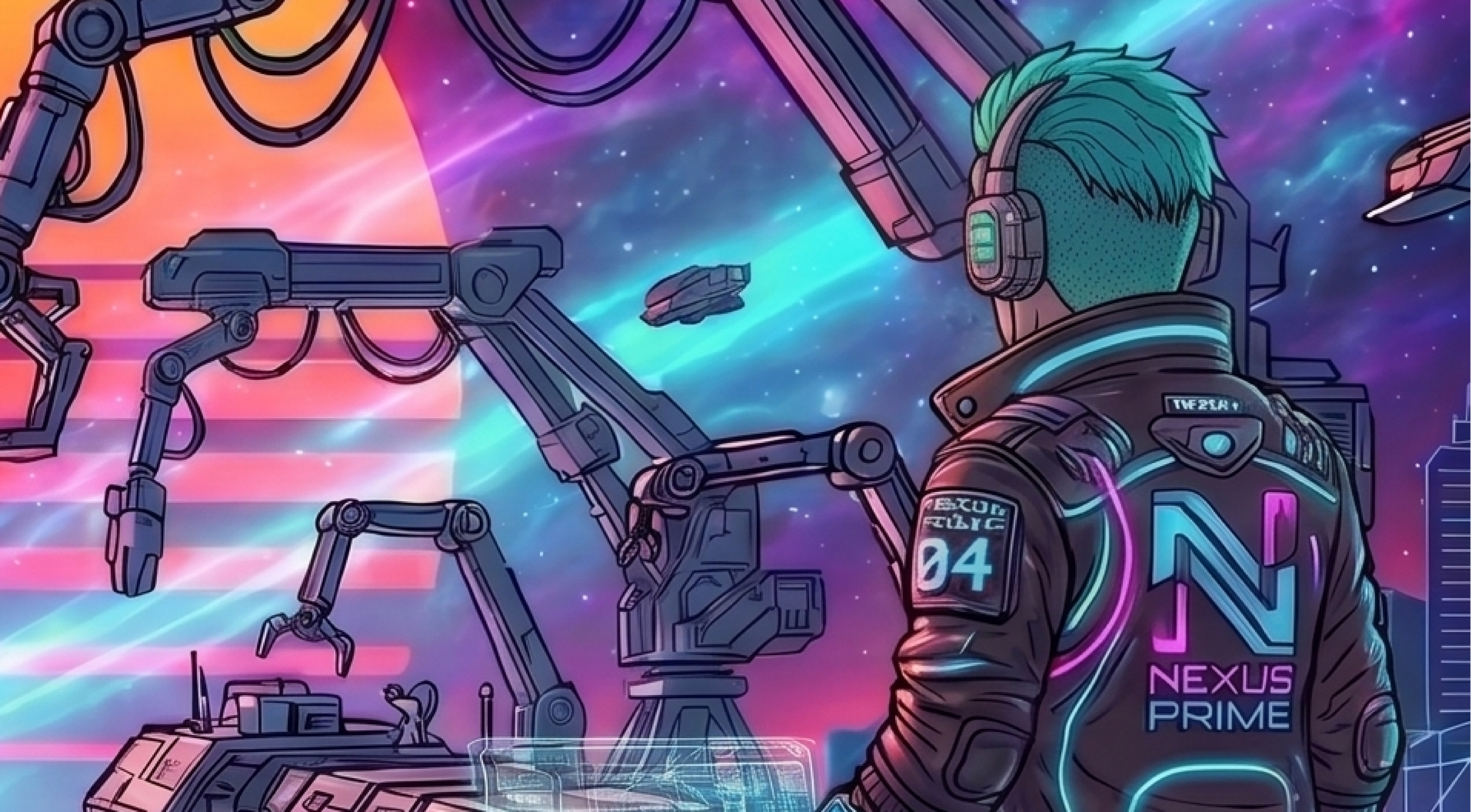 The Architect overlooking the Nexus Prime shipyard